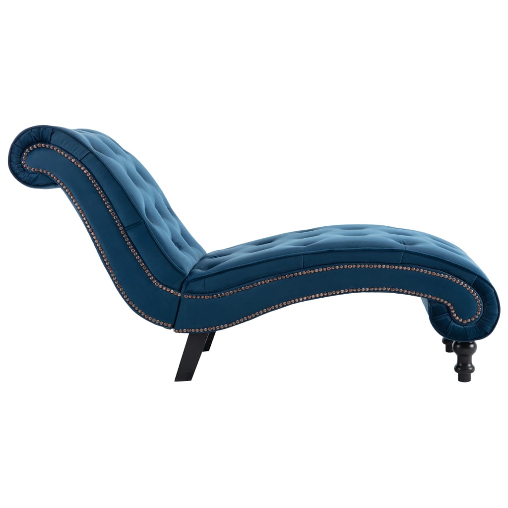 Chaise longue fluweel blauw is nu te koop bij PeponiXL, paradijselijk wonen!