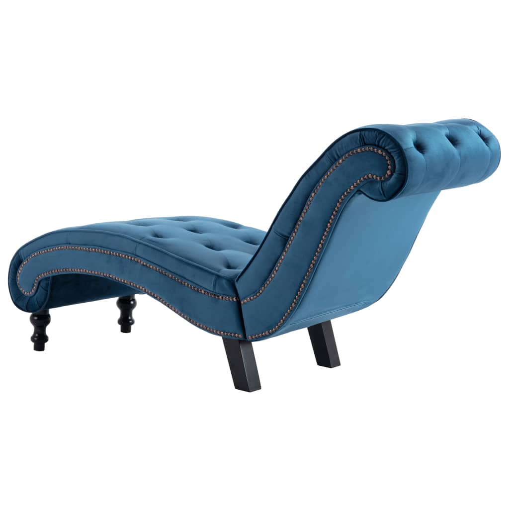 Chaise longue fluweel blauw is nu te koop bij PeponiXL, paradijselijk wonen!