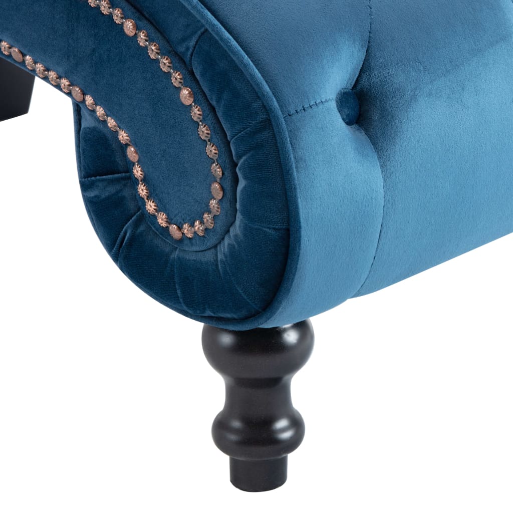 Chaise longue fluweel blauw is nu te koop bij PeponiXL, paradijselijk wonen!