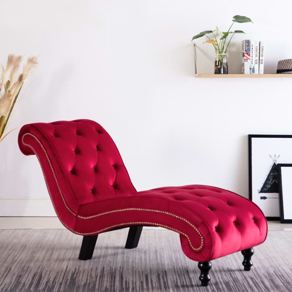 Chaise longue fluweel rood is nu te koop bij PeponiXL, paradijselijk wonen!