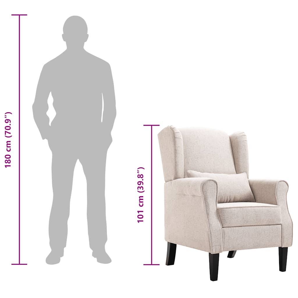 Fauteuil stof beige is nu te koop bij PeponiXL, paradijselijk wonen!