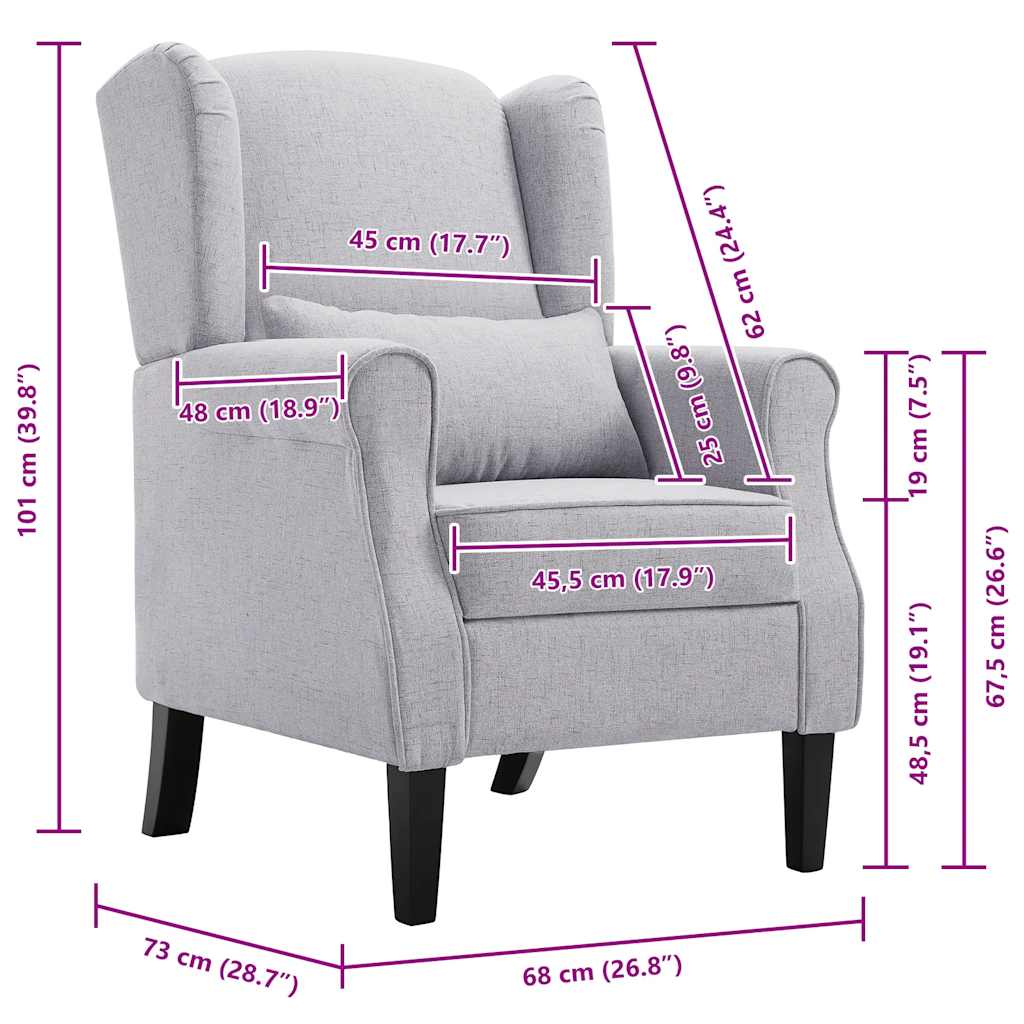 Fauteuil stof lichtgrijs is nu te koop bij PeponiXL, paradijselijk wonen!