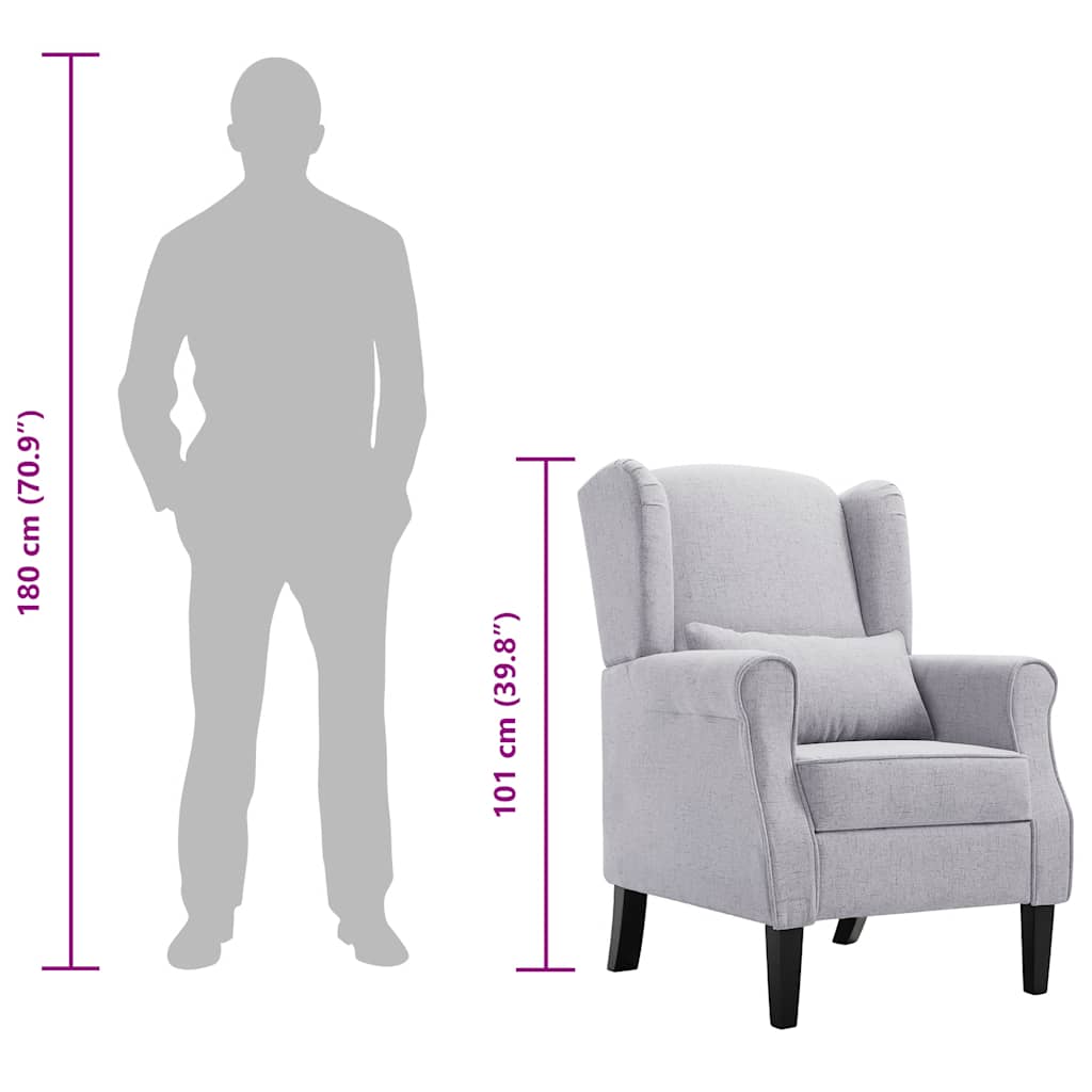 Fauteuil stof lichtgrijs is nu te koop bij PeponiXL, paradijselijk wonen!