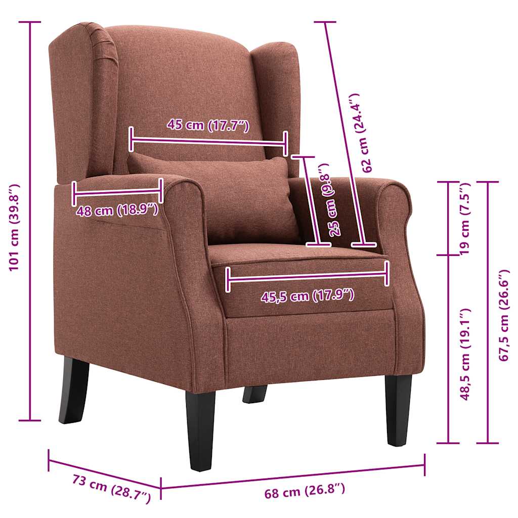 Fauteuil stof bruin is nu te koop bij PeponiXL, paradijselijk wonen!
