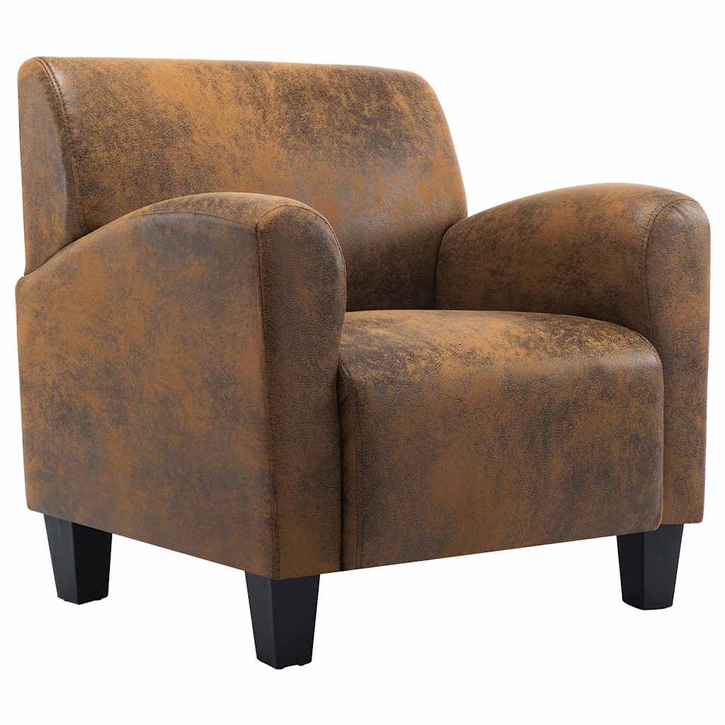 Fauteuil Bruin 70x69x72 cm Kunstsuède is nu te koop bij PeponiXL, paradijselijk wonen!