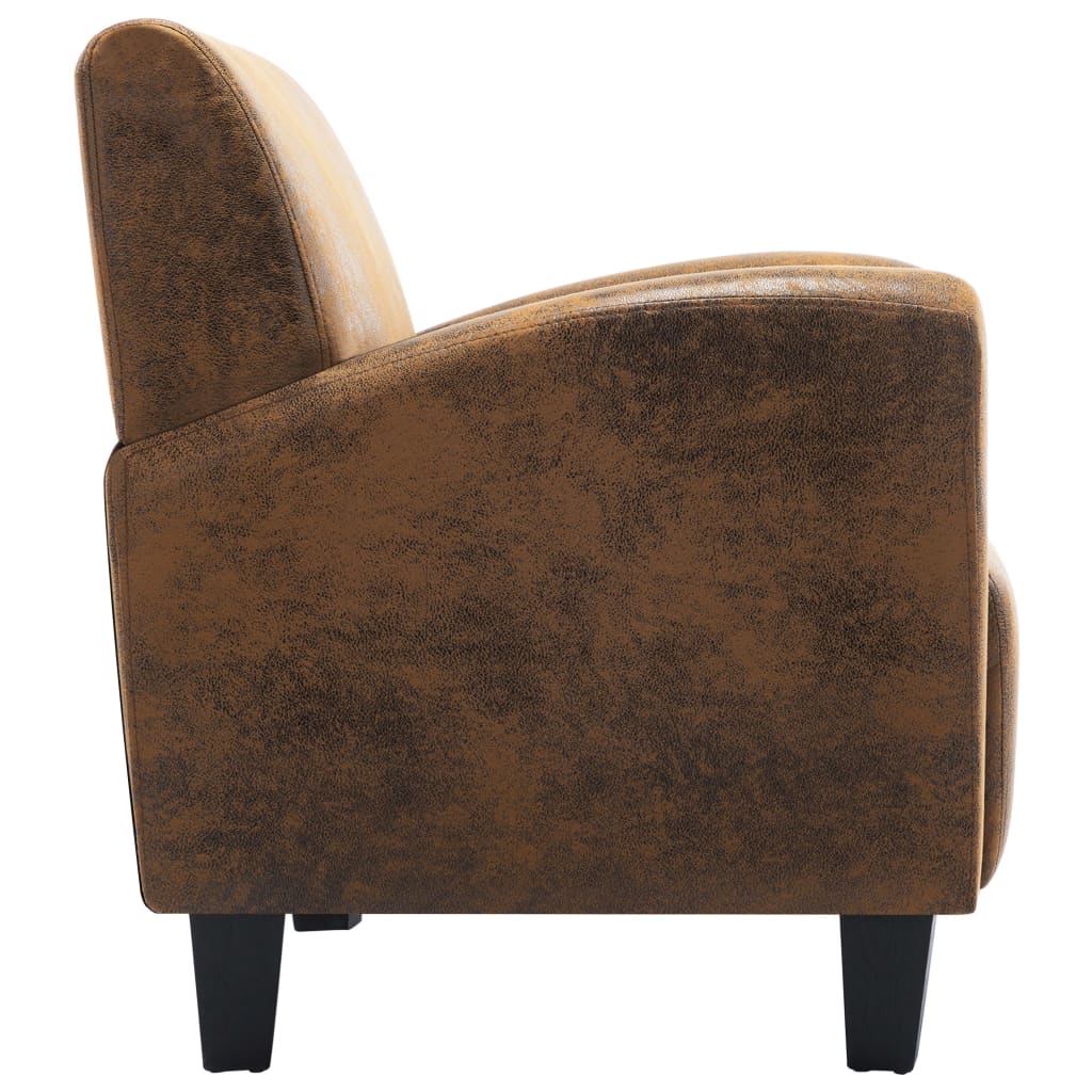 Fauteuil Bruin 70x69x72 cm Kunstsuède is nu te koop bij PeponiXL, paradijselijk wonen!