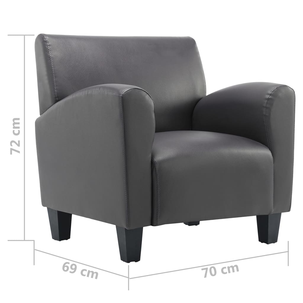 Fauteuil kunstleer grijs is nu te koop bij PeponiXL, paradijselijk wonen!