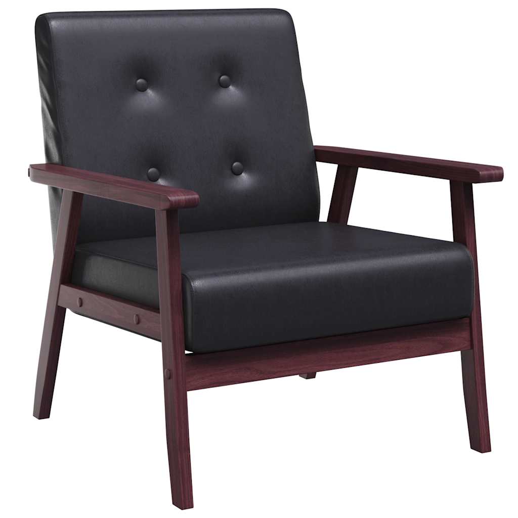 Fauteuil kunstleer zwart is nu te koop bij PeponiXL, paradijselijk wonen!