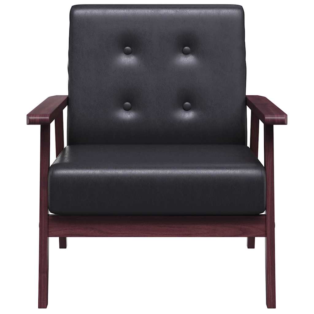 Fauteuil kunstleer zwart is nu te koop bij PeponiXL, paradijselijk wonen!