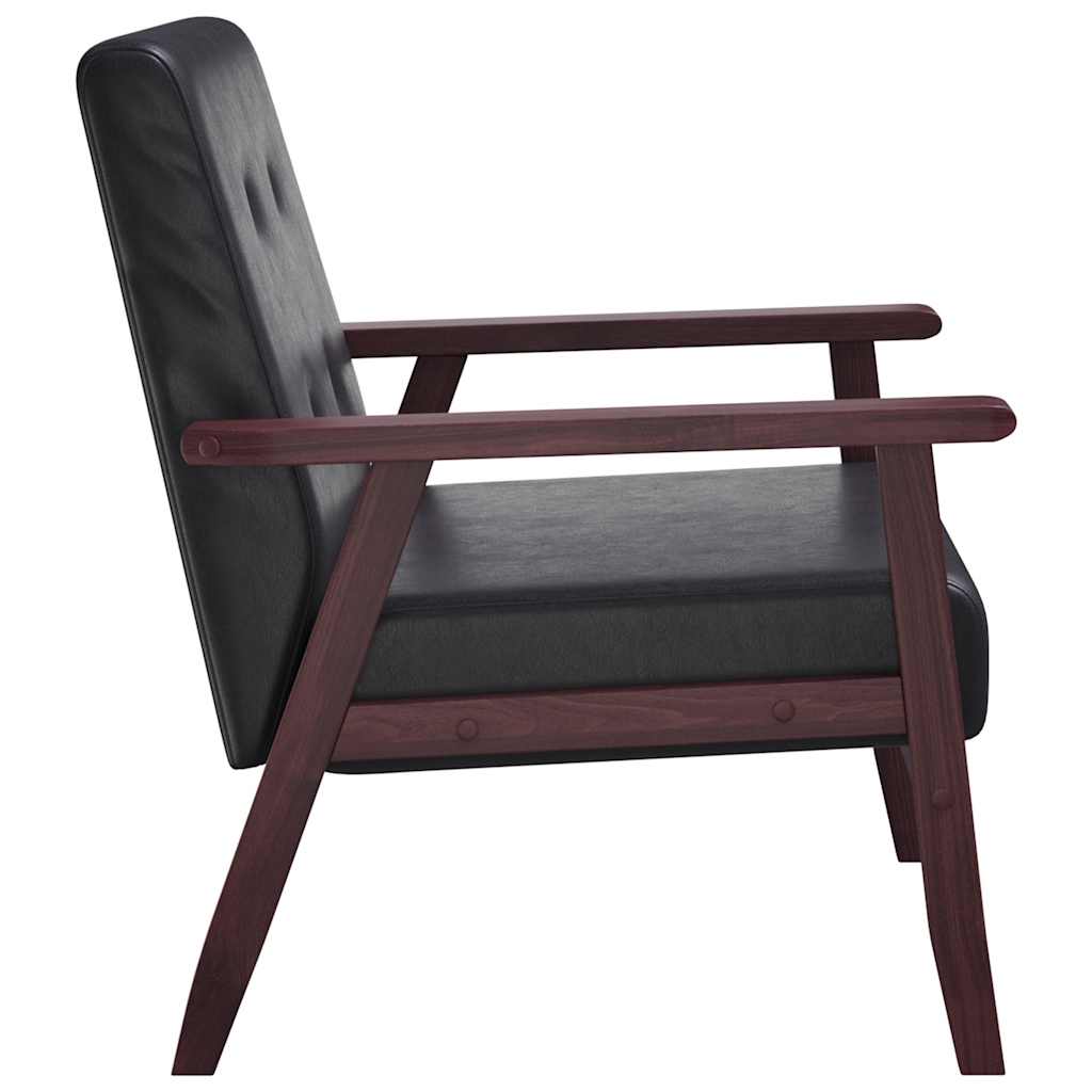 Fauteuil kunstleer zwart is nu te koop bij PeponiXL, paradijselijk wonen!