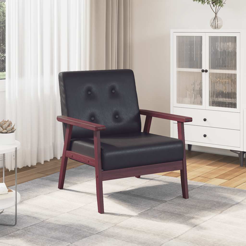 Fauteuil kunstleer zwart is nu te koop bij PeponiXL, paradijselijk wonen!