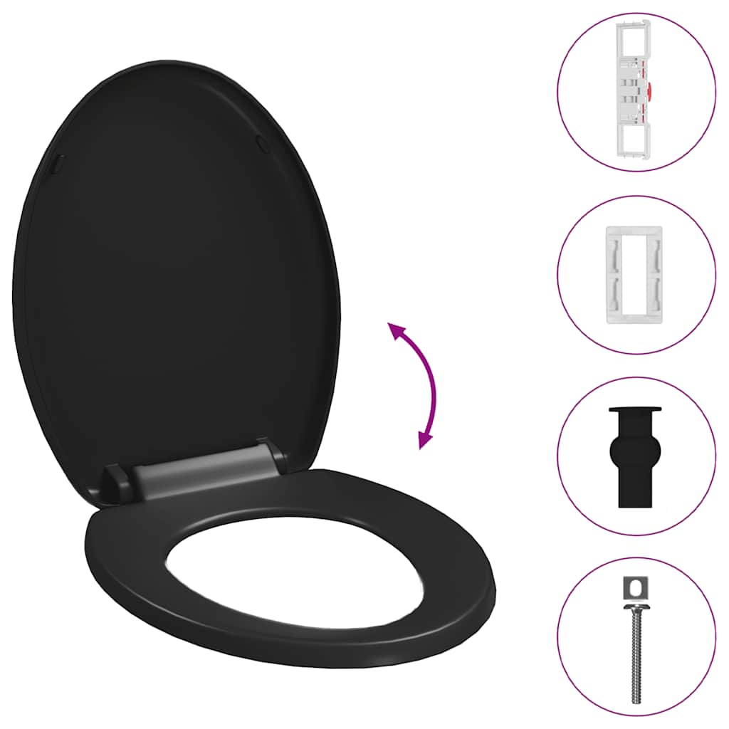 Toiletbril soft-close met quick-release ontwerp zwart is nu te koop bij PeponiXL, paradijselijk wonen!
