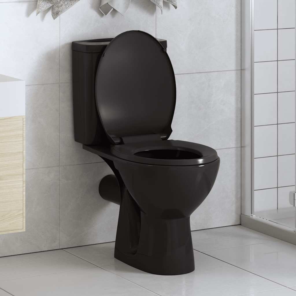 Toiletbril soft-close met quick-release ontwerp zwart is nu te koop bij PeponiXL, paradijselijk wonen!