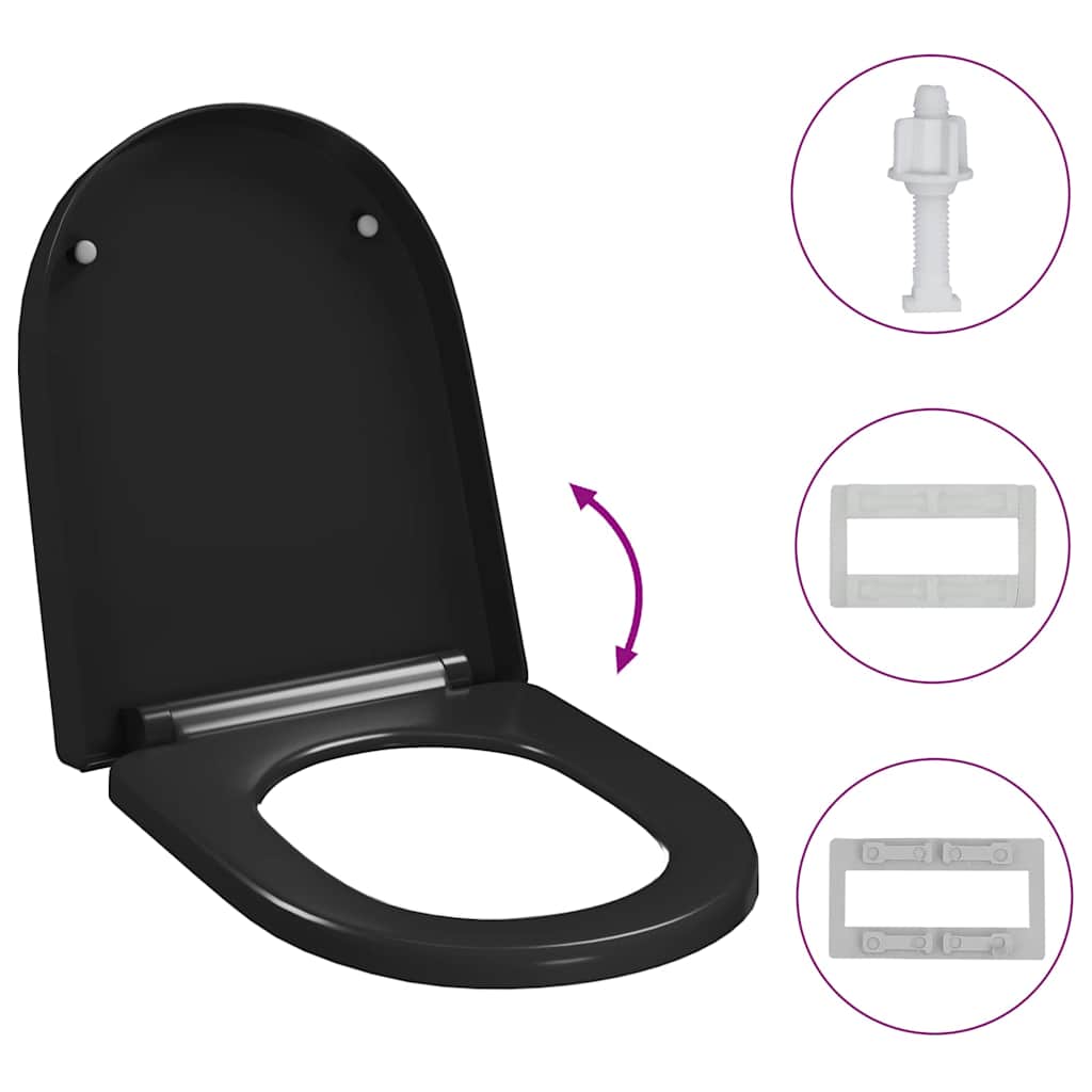 Toiletbril soft-close met quick-release ontwerp zwart is nu te koop bij PeponiXL, paradijselijk wonen!