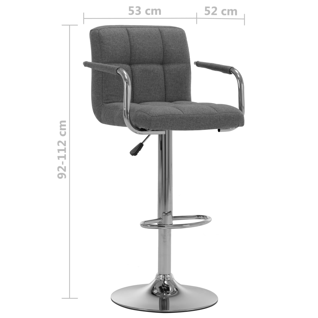 Barstoelen 2 st stof lichtgrijs is nu te koop bij PeponiXL, paradijselijk wonen!