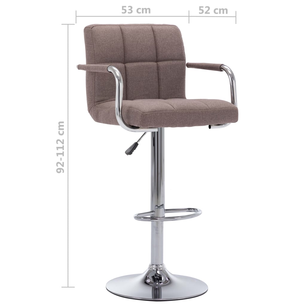 Barstoelen 2 st stof taupe is nu te koop bij PeponiXL, paradijselijk wonen!
