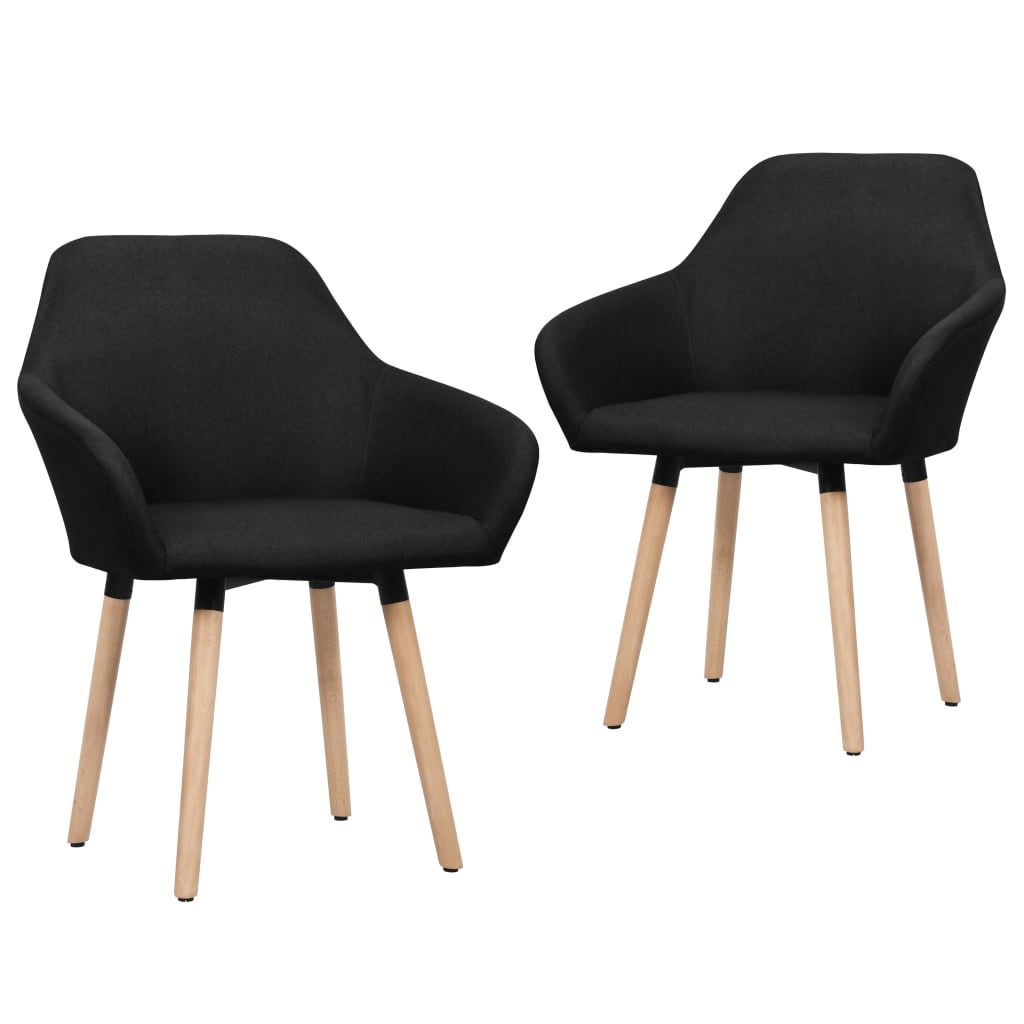 Eetkamerstoelen 2 st stof zwart is nu te koop bij PeponiXL, paradijselijk wonen!