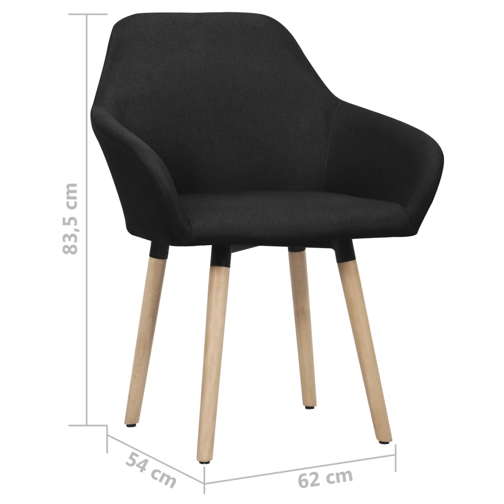 Eetkamerstoelen 2 st stof zwart is nu te koop bij PeponiXL, paradijselijk wonen!