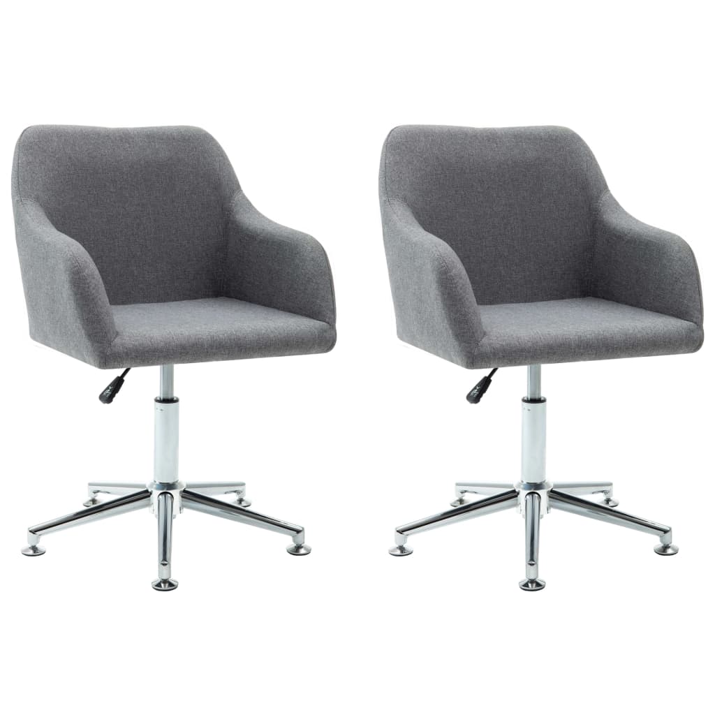 Eetkamerstoelen draaibaar 2 st stof lichtgrijs is nu te koop bij PeponiXL, paradijselijk wonen!