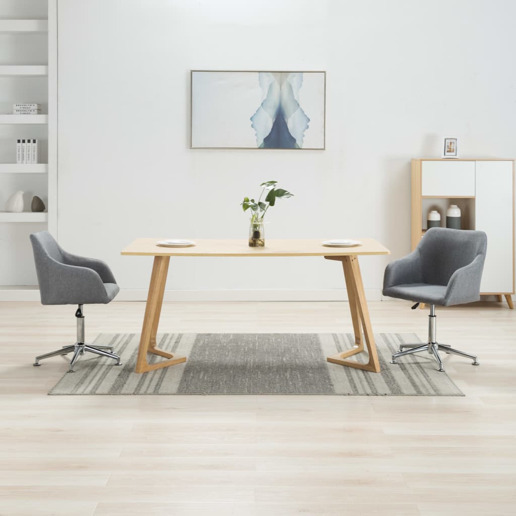 Eetkamerstoelen draaibaar 2 st stof lichtgrijs is nu te koop bij PeponiXL, paradijselijk wonen!