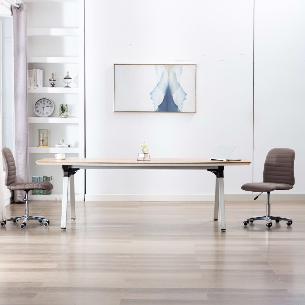 Eetkamerstoelen draaibaar 2 st stof taupe is nu te koop bij PeponiXL, paradijselijk wonen!