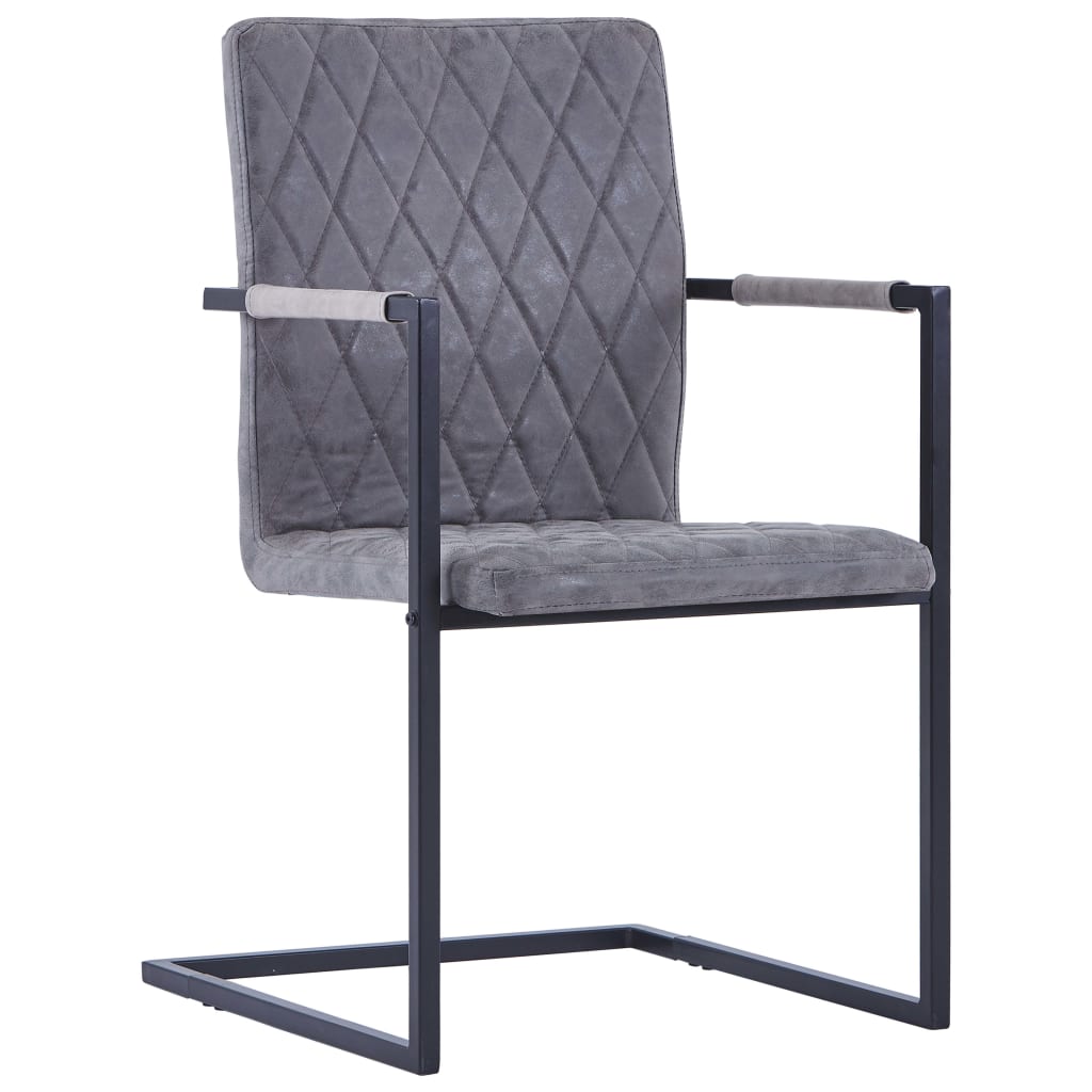 Eetkamerstoelen 2 st kunstleer donkergrijs is nu te koop bij PeponiXL, paradijselijk wonen!