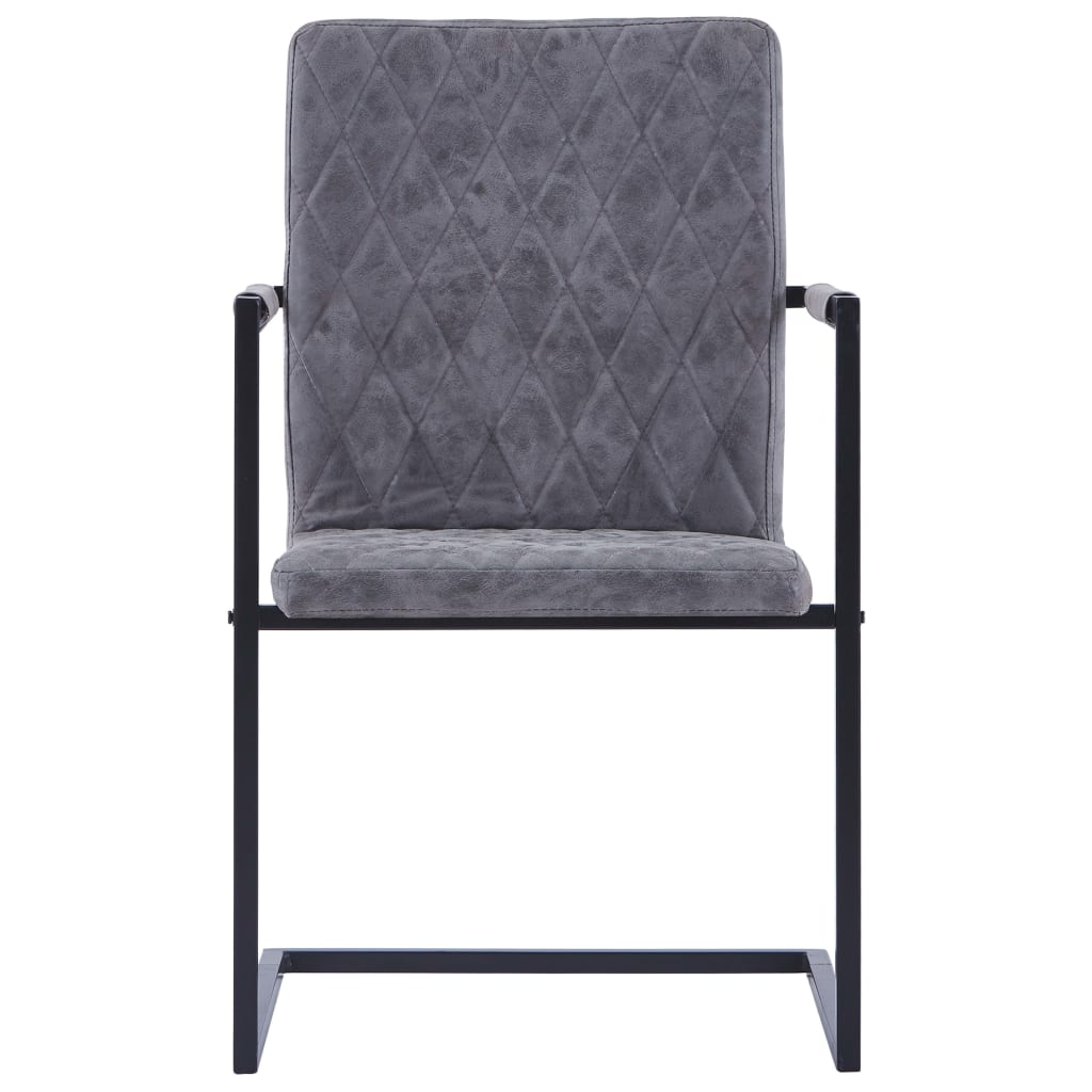Eetkamerstoelen 2 st kunstleer donkergrijs is nu te koop bij PeponiXL, paradijselijk wonen!