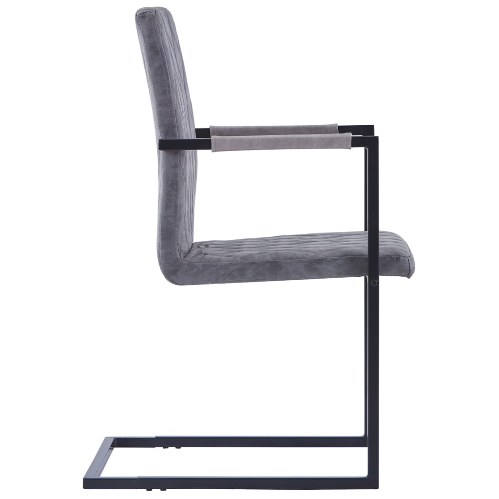 Eetkamerstoelen 2 st kunstleer donkergrijs is nu te koop bij PeponiXL, paradijselijk wonen!