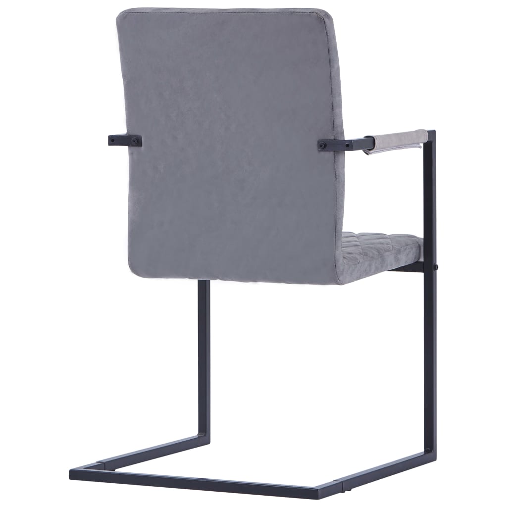 Eetkamerstoelen 2 st kunstleer donkergrijs is nu te koop bij PeponiXL, paradijselijk wonen!