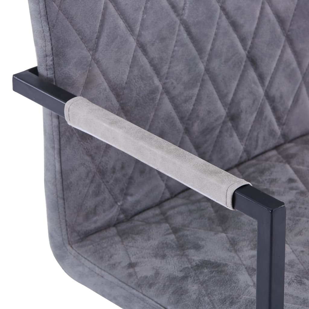 Eetkamerstoelen 2 st kunstleer donkergrijs is nu te koop bij PeponiXL, paradijselijk wonen!