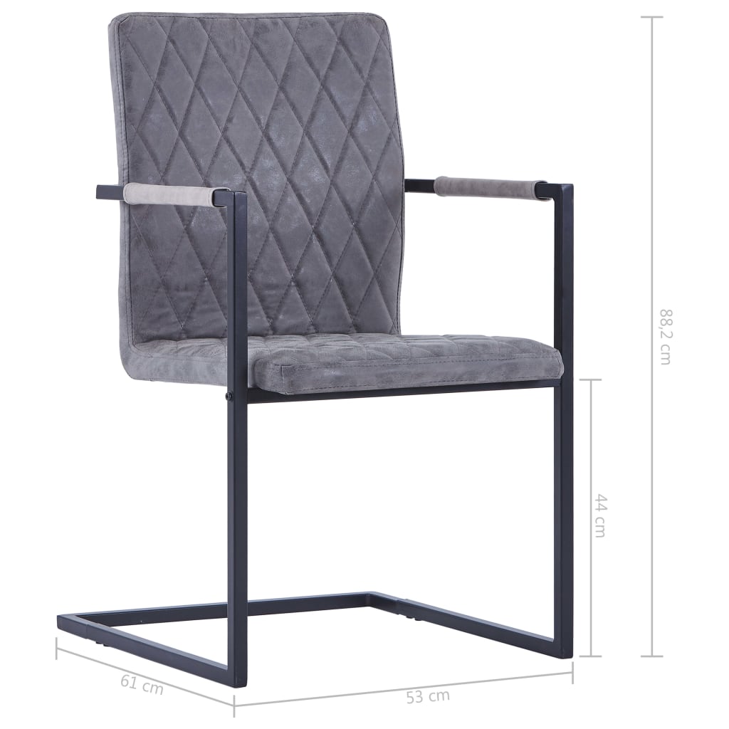 Eetkamerstoelen 2 st kunstleer donkergrijs is nu te koop bij PeponiXL, paradijselijk wonen!