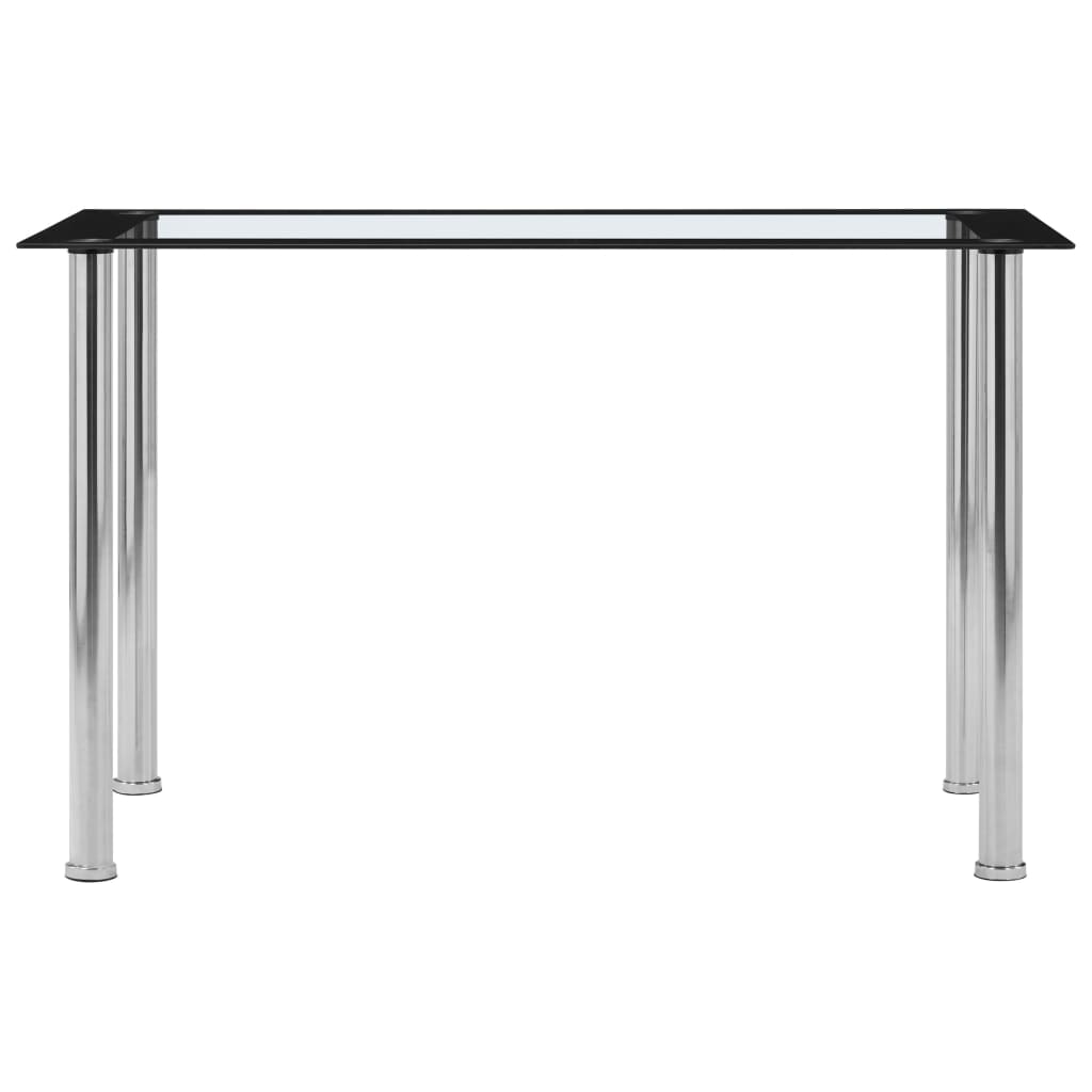 Eettafel 120x60x75 cm gehard glas zwart en transparant is nu te koop bij PeponiXL, paradijselijk wonen!