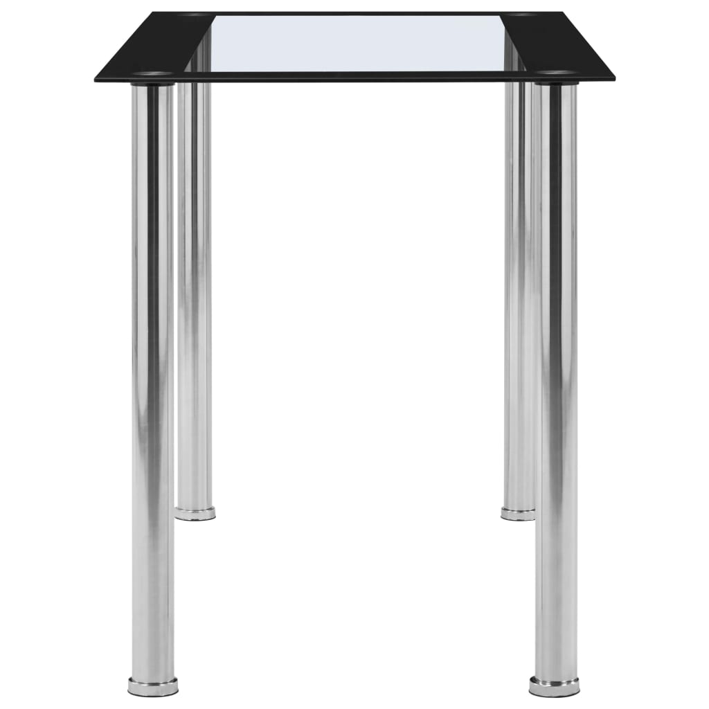 Eettafel 120x60x75 cm gehard glas zwart en transparant is nu te koop bij PeponiXL, paradijselijk wonen!