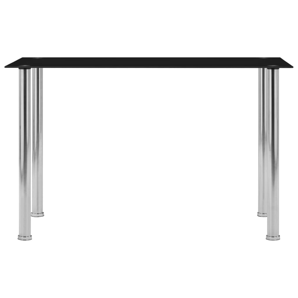 Eettafel 120x60x75 cm gehard glas zwart is nu te koop bij PeponiXL, paradijselijk wonen!