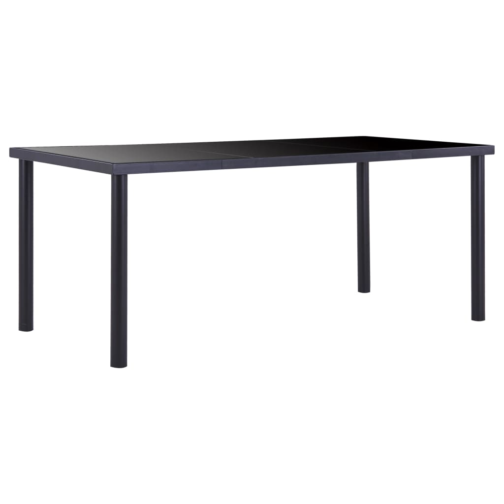 Eettafel 180x90x75 cm gehard glas zwart is nu te koop bij PeponiXL, paradijselijk wonen!