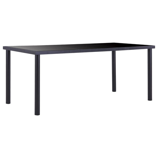 Eettafel 180x90x75 cm gehard glas zwart is nu te koop bij PeponiXL, paradijselijk wonen!