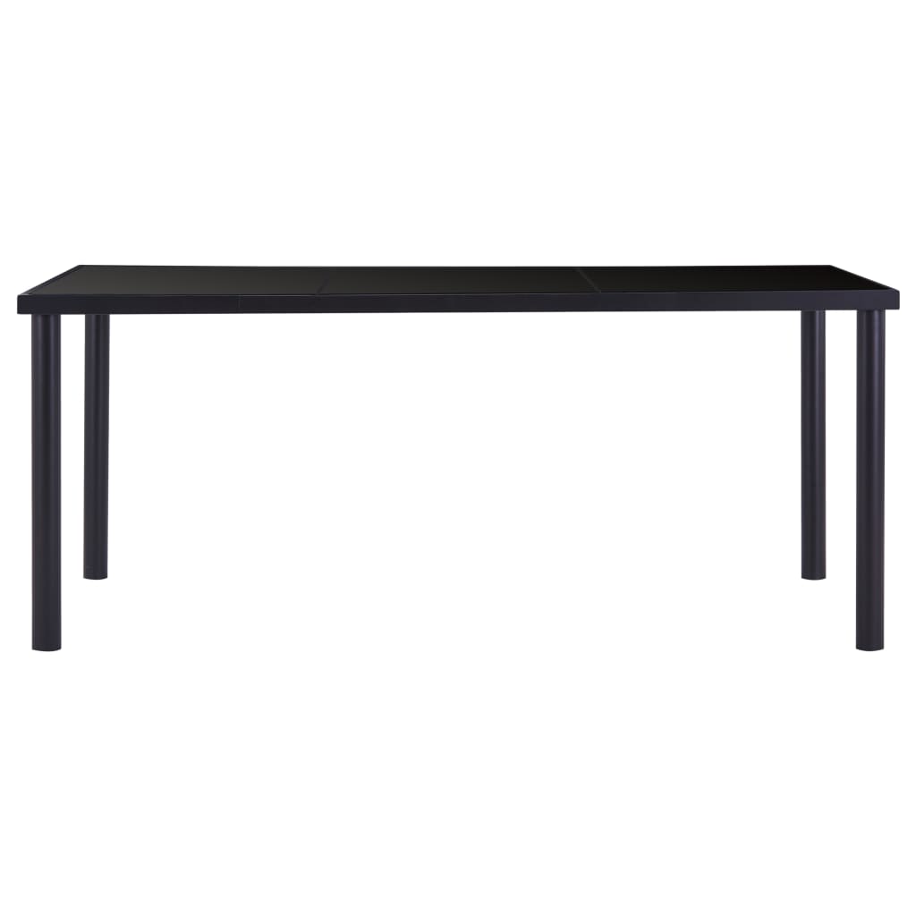 Eettafel 180x90x75 cm gehard glas zwart is nu te koop bij PeponiXL, paradijselijk wonen!