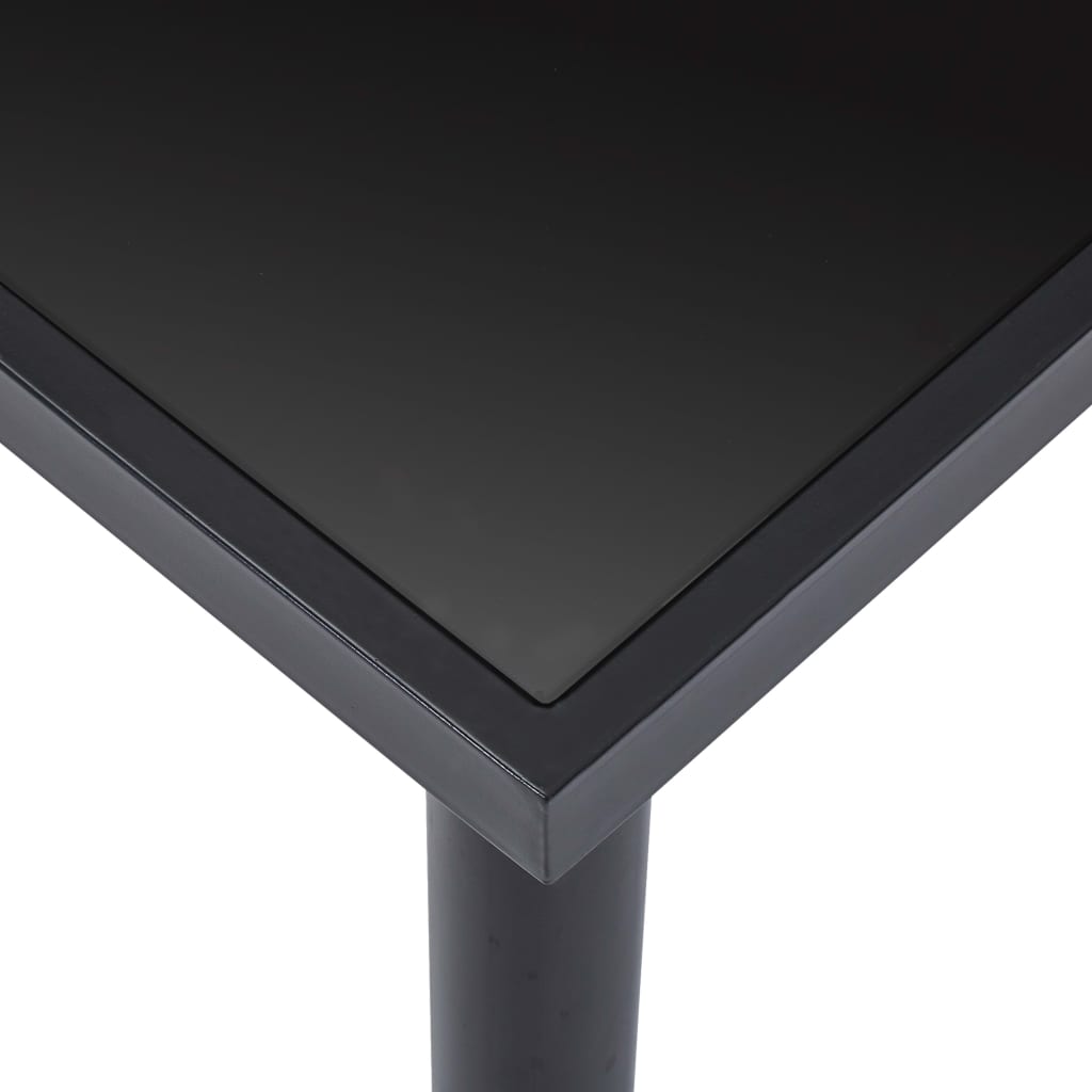 Eettafel 180x90x75 cm gehard glas zwart is nu te koop bij PeponiXL, paradijselijk wonen!