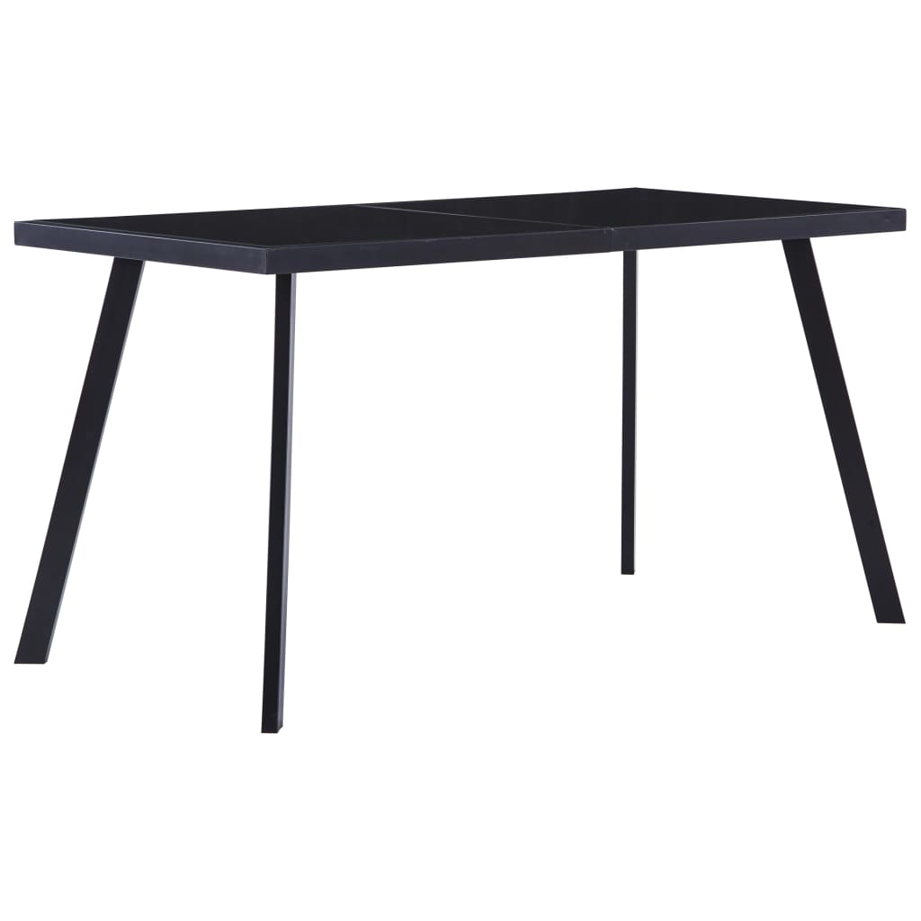 Eettafel 140x70x75 cm gehard glas zwart is nu te koop bij PeponiXL, paradijselijk wonen!
