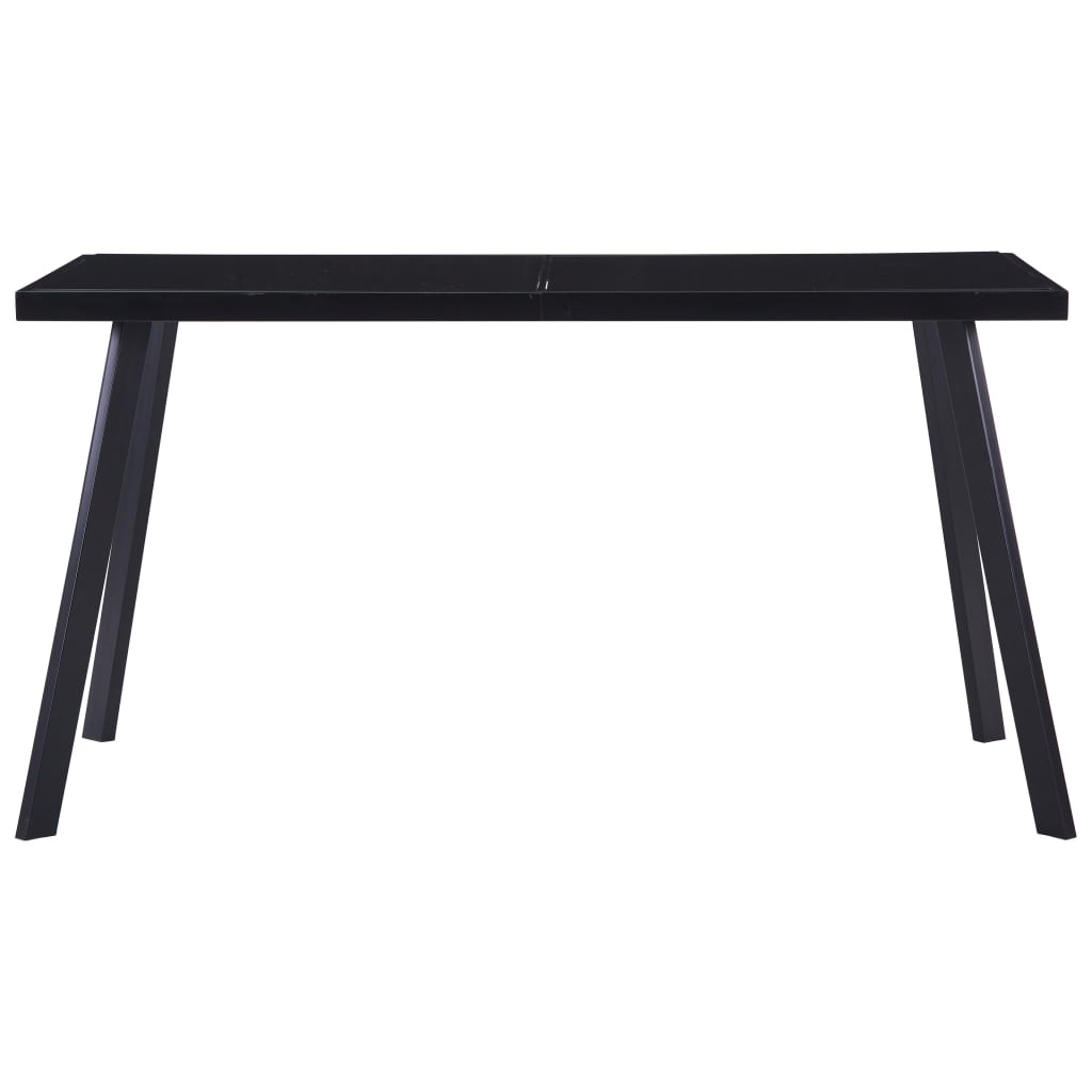 Eettafel 140x70x75 cm gehard glas zwart is nu te koop bij PeponiXL, paradijselijk wonen!