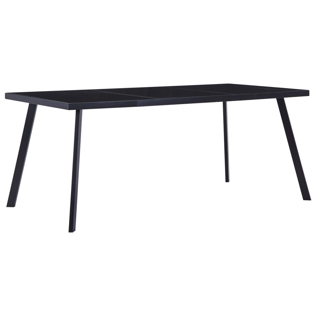 Eettafel 160x80x75 cm gehard glas zwart is nu te koop bij PeponiXL, paradijselijk wonen!
