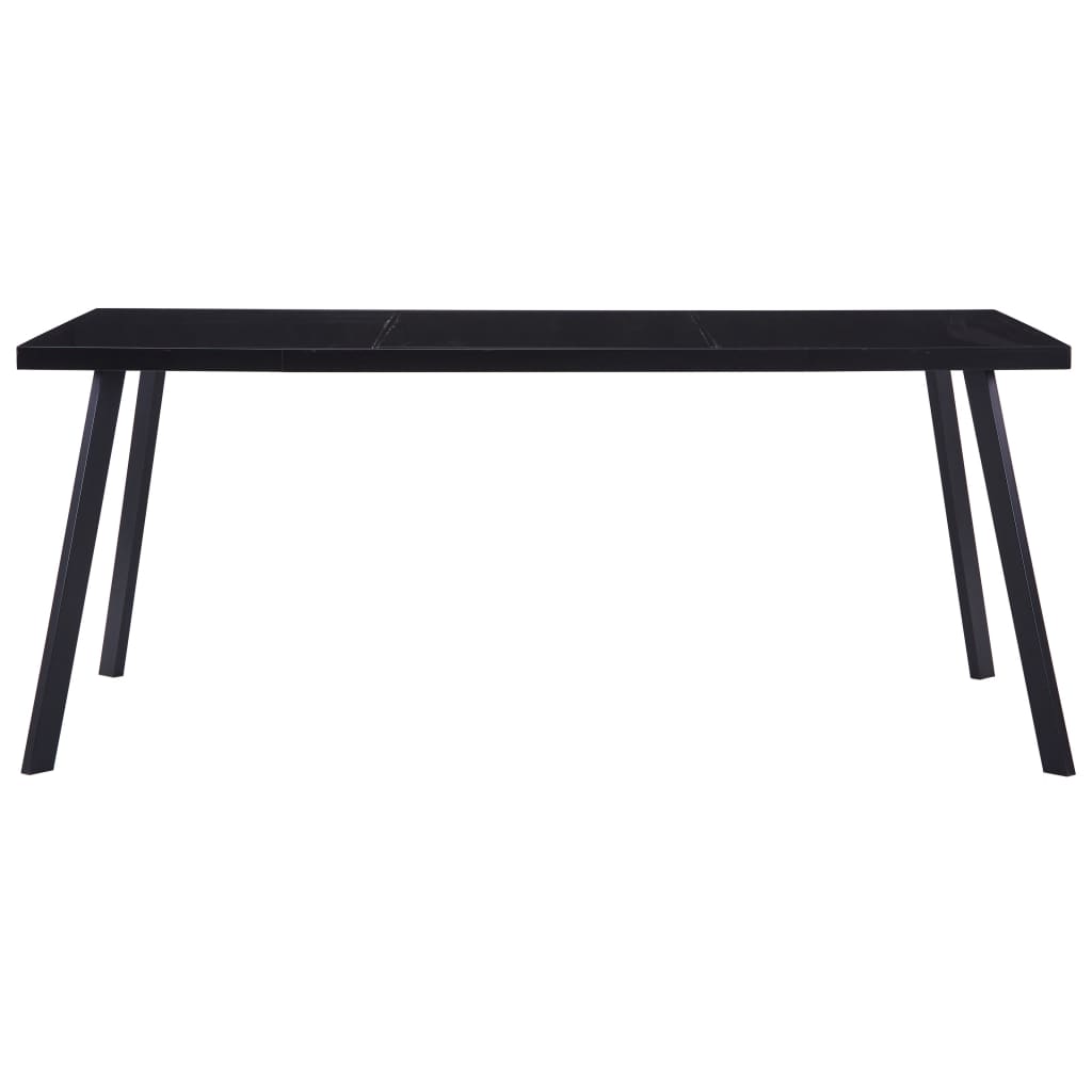 Eettafel 160x80x75 cm gehard glas zwart is nu te koop bij PeponiXL, paradijselijk wonen!