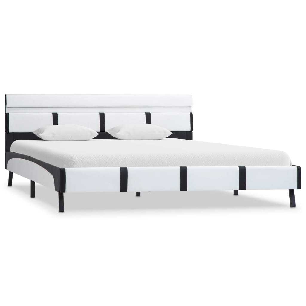 Bedframe met LED kunstleer wit 120x200 cm is nu te koop bij PeponiXL, paradijselijk wonen!