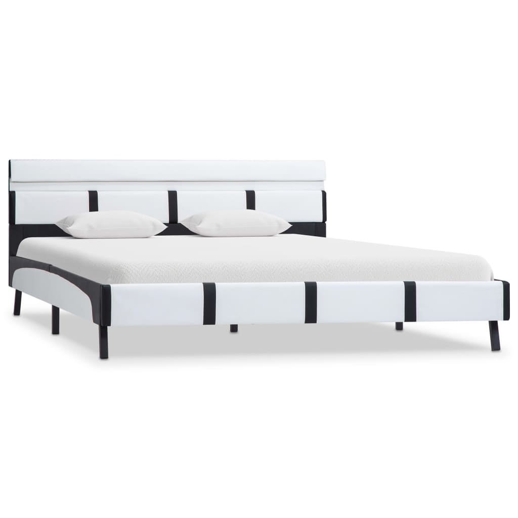Bedframe met LED kunstleer wit 140x200 cm is nu te koop bij PeponiXL, paradijselijk wonen!