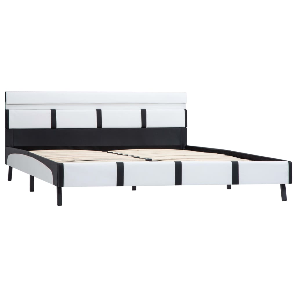 Bedframe met LED kunstleer wit 140x200 cm is nu te koop bij PeponiXL, paradijselijk wonen!
