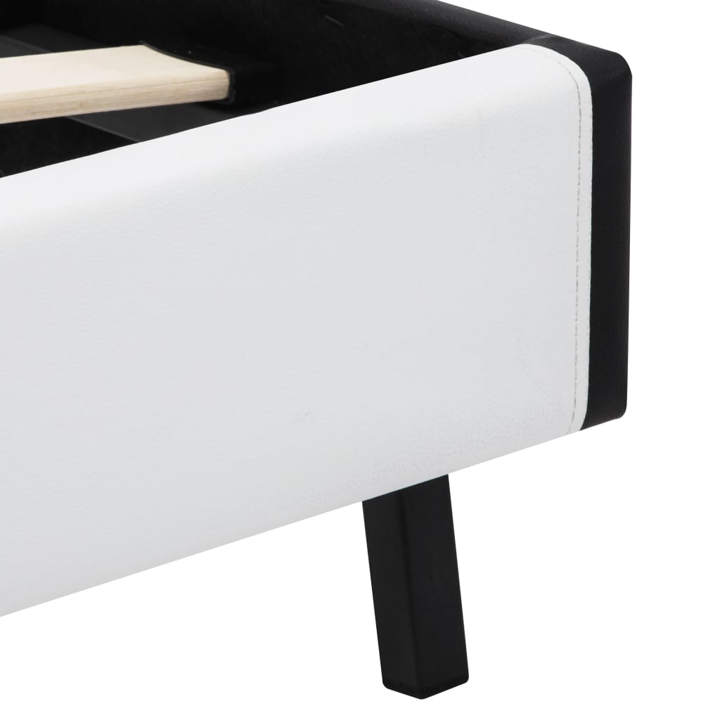 Bedframe met LED kunstleer wit 140x200 cm is nu te koop bij PeponiXL, paradijselijk wonen!