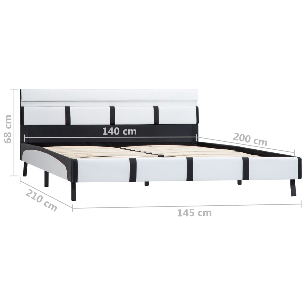 Bedframe met LED kunstleer wit 140x200 cm is nu te koop bij PeponiXL, paradijselijk wonen!