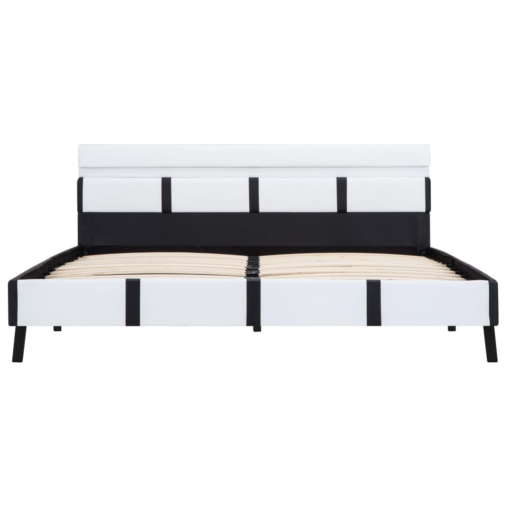 Bedframe met LED kunstleer wit 160x200 cm is nu te koop bij PeponiXL, paradijselijk wonen!