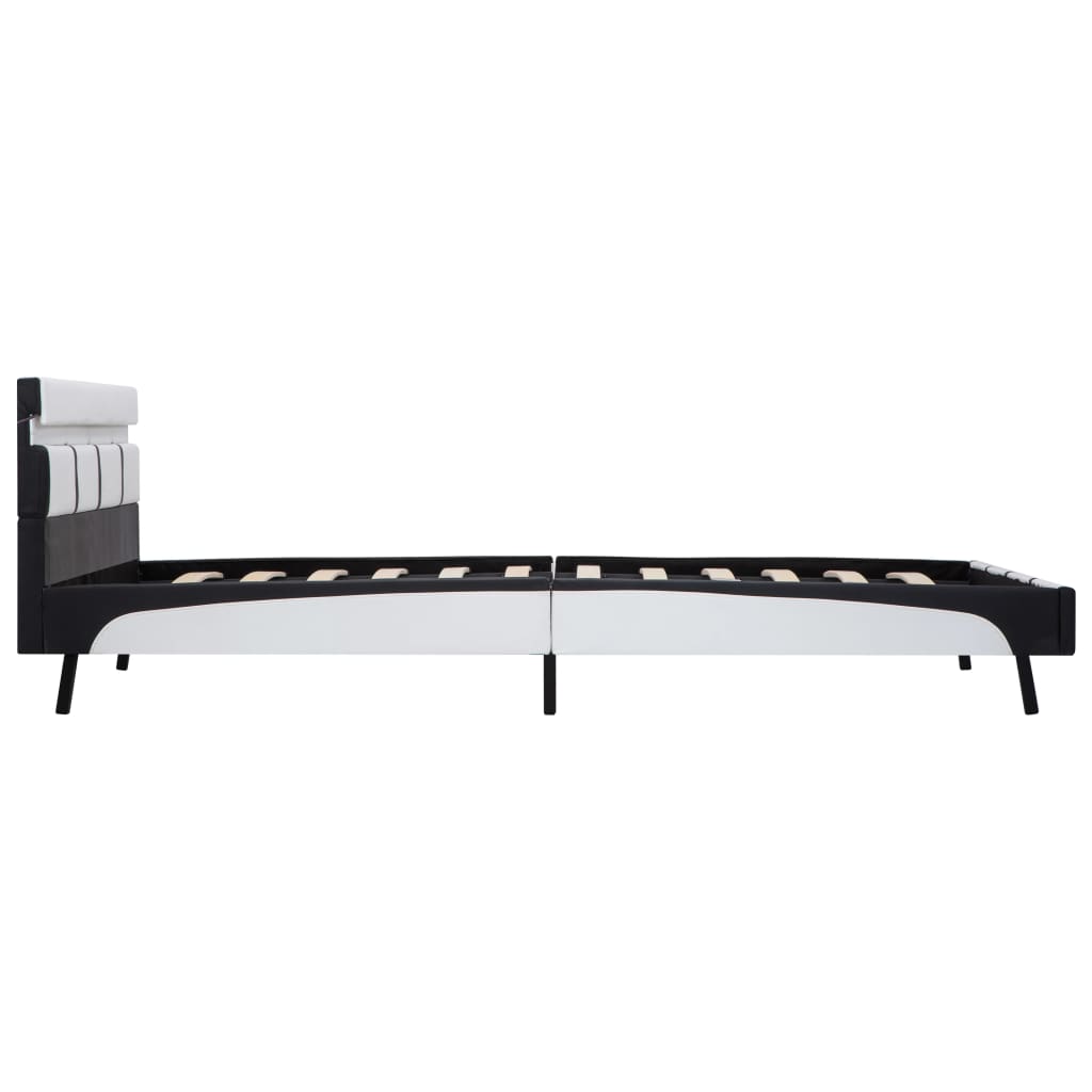 Bedframe met LED kunstleer wit 160x200 cm is nu te koop bij PeponiXL, paradijselijk wonen!