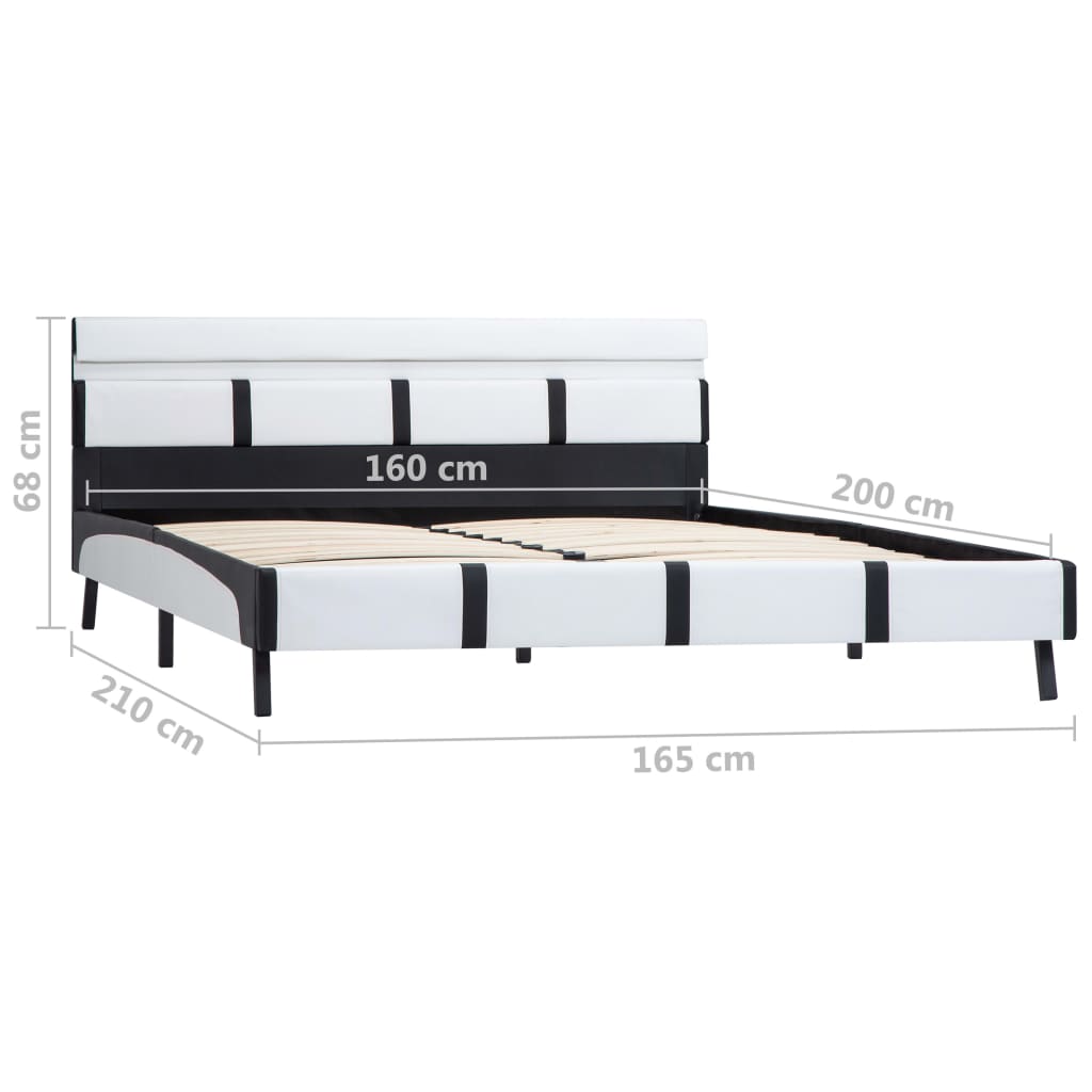 Bedframe met LED kunstleer wit 160x200 cm is nu te koop bij PeponiXL, paradijselijk wonen!